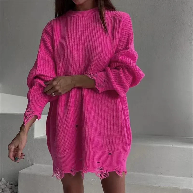 2024 Spring Hole Knitting Women's Sweater White O-neck Long Sleeve Keep Warm Sweaters Female Spring Trendy Casual Ladies Clothes
2024 Spring Hole Knitting Women's Sweater White O-neck Long Sleeve Keep Warm Sweaters Female Spring Trendy Casual Ladies Clothes