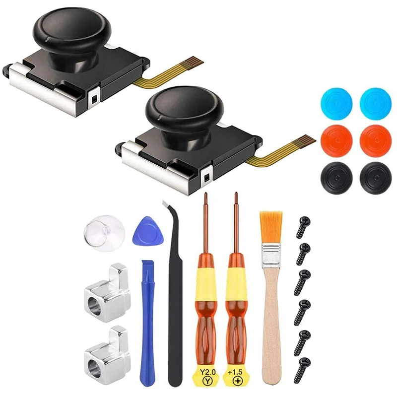 2-Pack for Joycon Joystick Replacement,Analog Thumb Stick Joy Con Repair Kit for Nintendo Switch, with Cross Screwdriver
2-Pack for Joycon Joystick Replacement,Analog Thumb Stick Joy Con Repair Kit for Nintendo Switch, with Cross Screwdriver