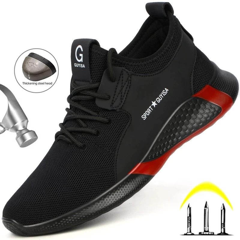 Lightweight Men's safety shoes steeltoe breathable sporty puncture resistant women's protective work boots Building Construction
Lightweight Men's safety shoes steeltoe breathable sporty puncture resistant women's protective work boots Building Construction
