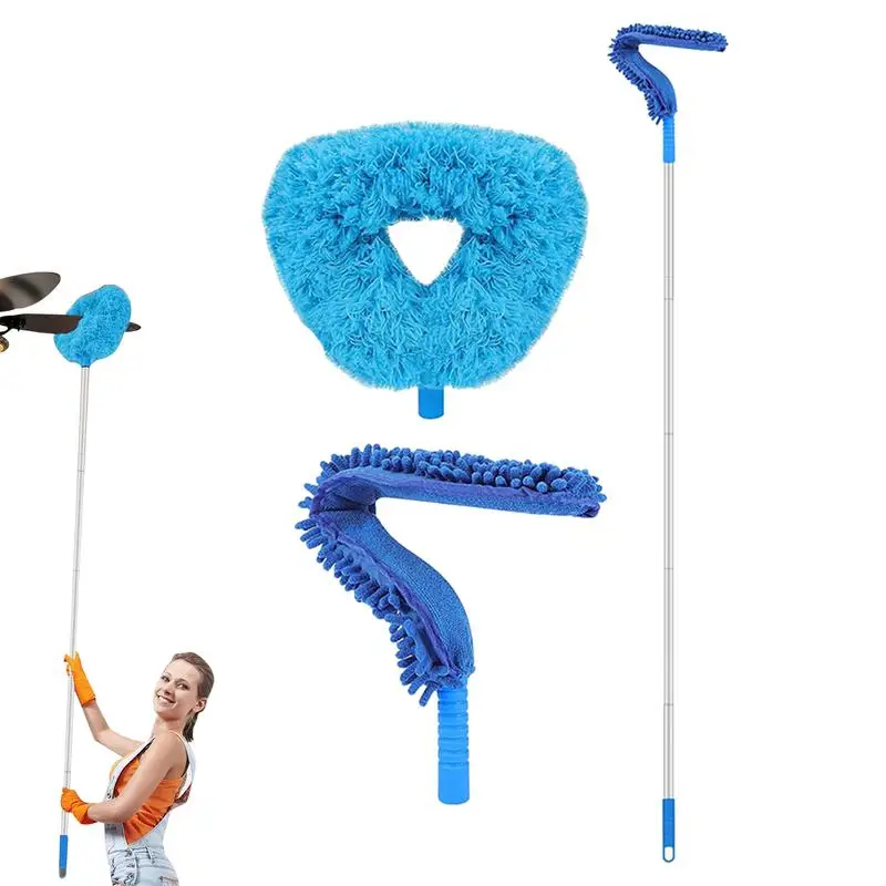 

Dusters For Cleaning Fan Flexible Dust Remover Brush With Extension Pole Washable Microfiber Fan Cleaning Head Household