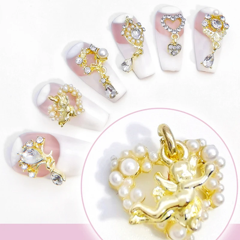 10pcs 3D Dangle Nail Charms Heart/Angel Wings Pearl Crystal Rhinestones Gems Nail Decoration Jewelry Luxury Manicure Accessories
10pcs 3D Dangle Nail Charms Heart/Angel Wings Pearl Crystal Rhinestones Gems Nail Decoration Jewelry Luxury Manicure Accessories