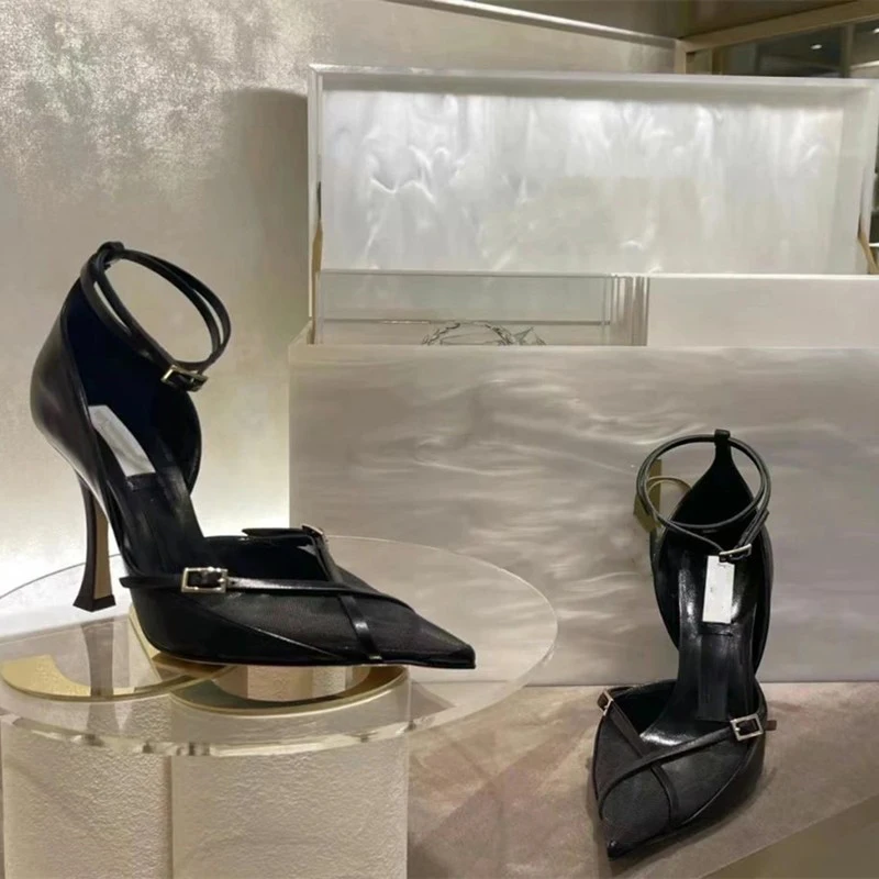 Sexy Mesh Pointed Toe Thin High Heel Summer New Buckle Pumps Women Stiletto Cut Outs Ankle Strap Lady Gladiator Sandals
Sexy Mesh Pointed Toe Thin High Heel Summer New Buckle Pumps Women Stiletto Cut Outs Ankle Strap Lady Gladiator Sandals