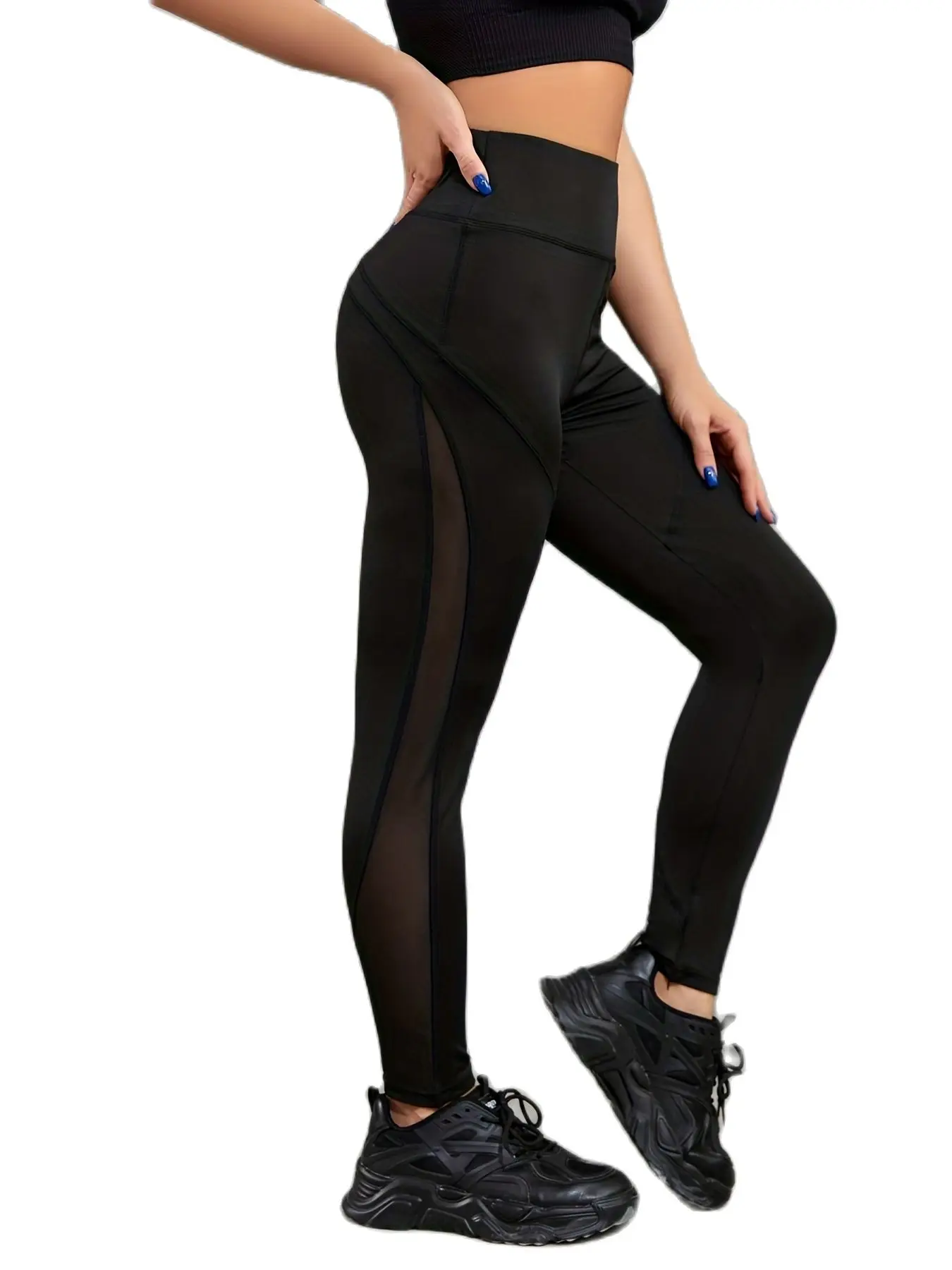 

JSC Activewear Manufacturers High Waist Mesh Leggings Tummy Control Butt Lifting Capri Pants licras deportivas para mujer
