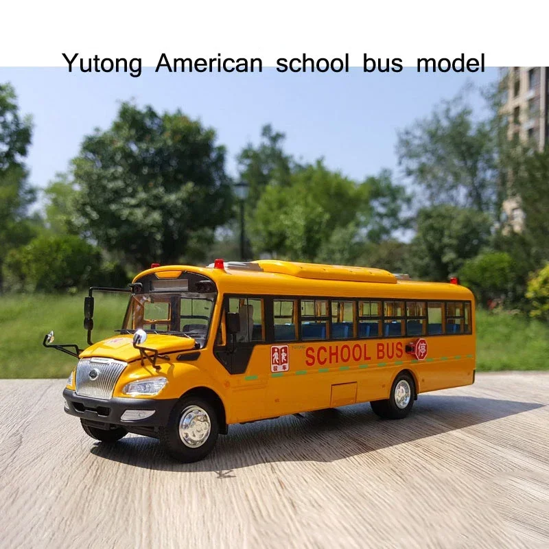 

Yutong Bus Alloy Car Children's Toy for 1:42 Scale American School Bus Zk6109dx Safety School Auto Simulation Car Die-cast Model