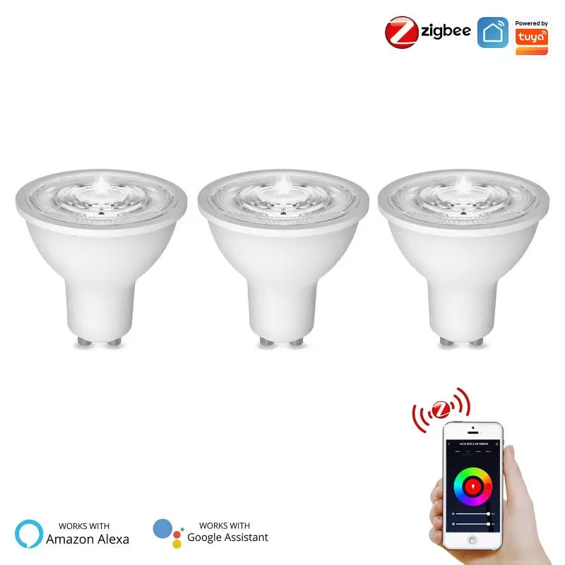 1/5pcs Zigbee LED Bulb GU10 Spotlight RGB Dimmable Lamp 5W Tuya Smart Led Lights For Alexa Google Home Yandex Alice
1/5pcs Zigbee LED Bulb GU10 Spotlight RGB Dimmable Lamp 5W Tuya Smart Led Lights For Alexa Google Home Yandex Alice
