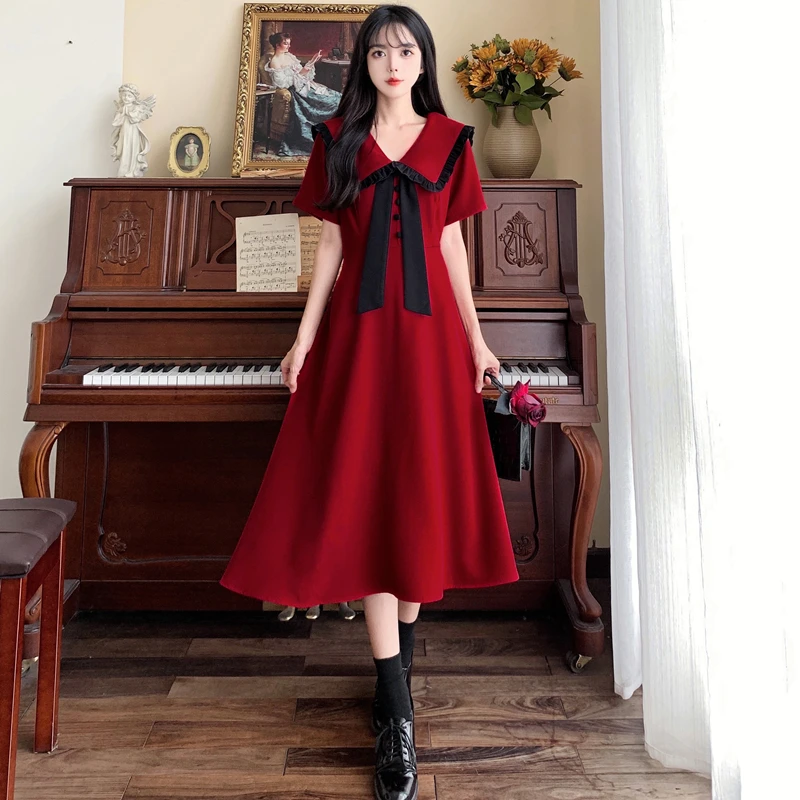 Vintage Plus Size Dresses for Women Korean 2023 Summer Sweet Short Sleeves Party Lolita Midi Dress High Waist Slim Y2k Clothes
Vintage Plus Size Dresses for Women Korean 2023 Summer Sweet Short Sleeves Party Lolita Midi Dress High Waist Slim Y2k Clothes