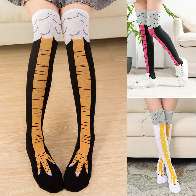 

Chicken Paw Funny Stocking Over-knee Pressure Thin Leg Long Stockings Women Spring Autumn Winter Middle High School Girls Sock