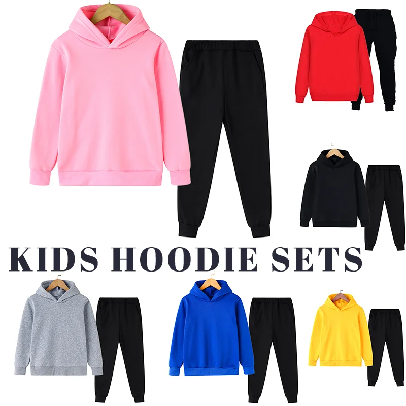 Loose Fleece Solid Kids Hoodies Set 2 Piece Long Sleeve Sports Fashion Clothing Spring Autumn Casual Children Pullover
Loose Fleece Solid Kids Hoodies Set 2 Piece Long Sleeve Sports Fashion Clothing Spring Autumn Casual Children Pullover