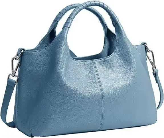 

Genuine Leather Handbags Women Shoulder Bag Top Handle Satchel Ladies Large Capacity Solid Fashion Hobo Crossbody Messenger Bags