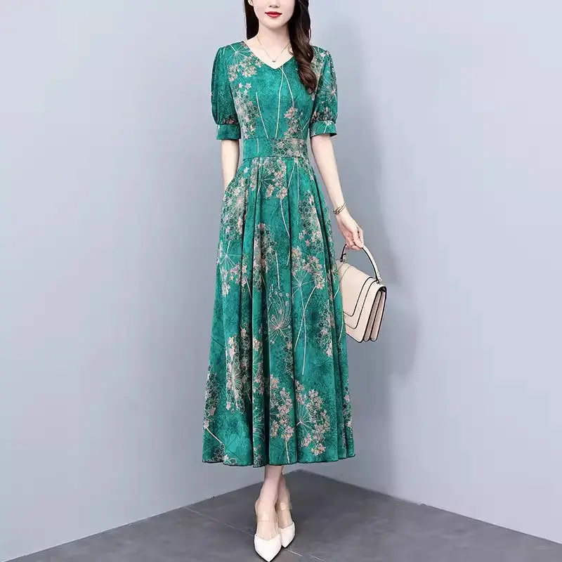 Женское атласное платье с коротким рукавом, длинное зеленое шелковое платье с цветочным принтом, модель K513 на лето, 2024
Женское атласное платье с коротким рукавом, длинное зеленое шелковое платье с цветочным принтом, модель K513 на лето, 2024