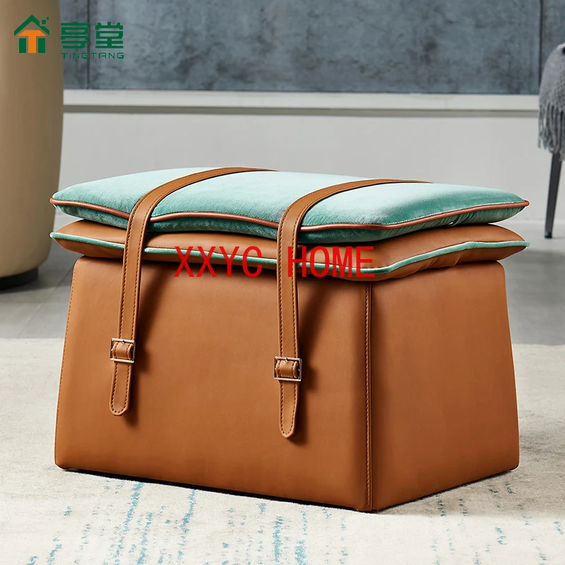 Итальянский стиль, роскошная гостиная, домашний кожаный художественный стул для ног, минималистичный креативный Одноместный стул