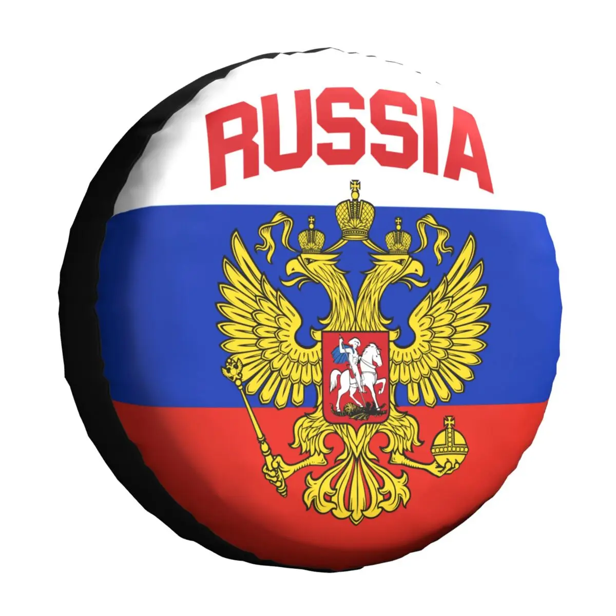 

Custom Russian Empire Coat Of Arms Of Russia Spare Tire Cover for Jeep Pajero Eagle 4WD 4x4 RV Car Wheel 14" 15" 16" 17" Inch