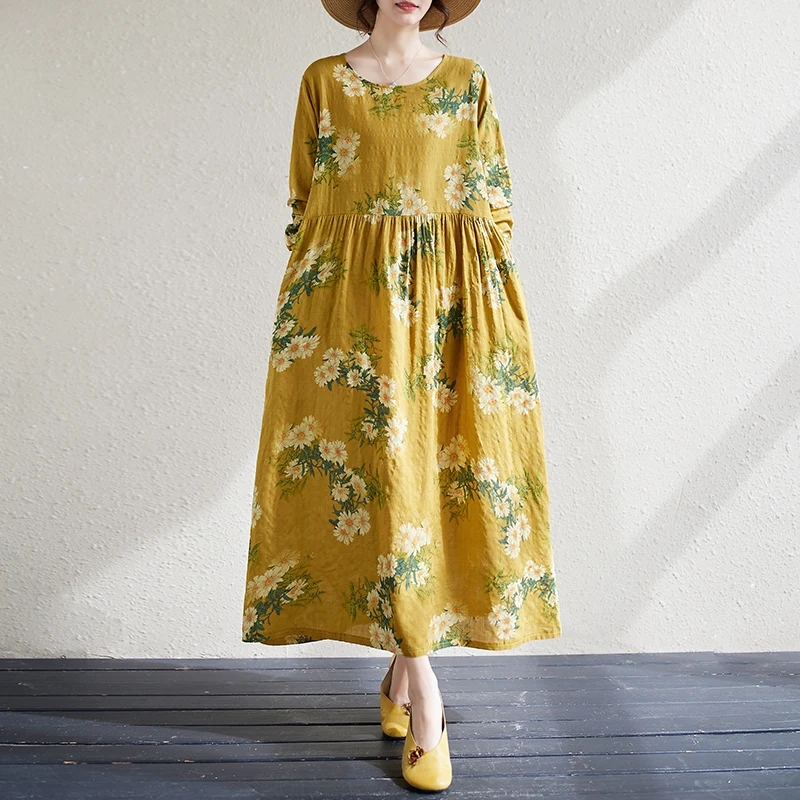 NYFS 2023 Autumn New Vintage Long Sleeve Womens Dresses Vestidos Robe Ete Femme Elbise Loose Cotton Linen Print Long Dresses
NYFS 2023 Autumn New Vintage Long Sleeve Womens Dresses Vestidos Robe Ete Femme Elbise Loose Cotton Linen Print Long Dresses