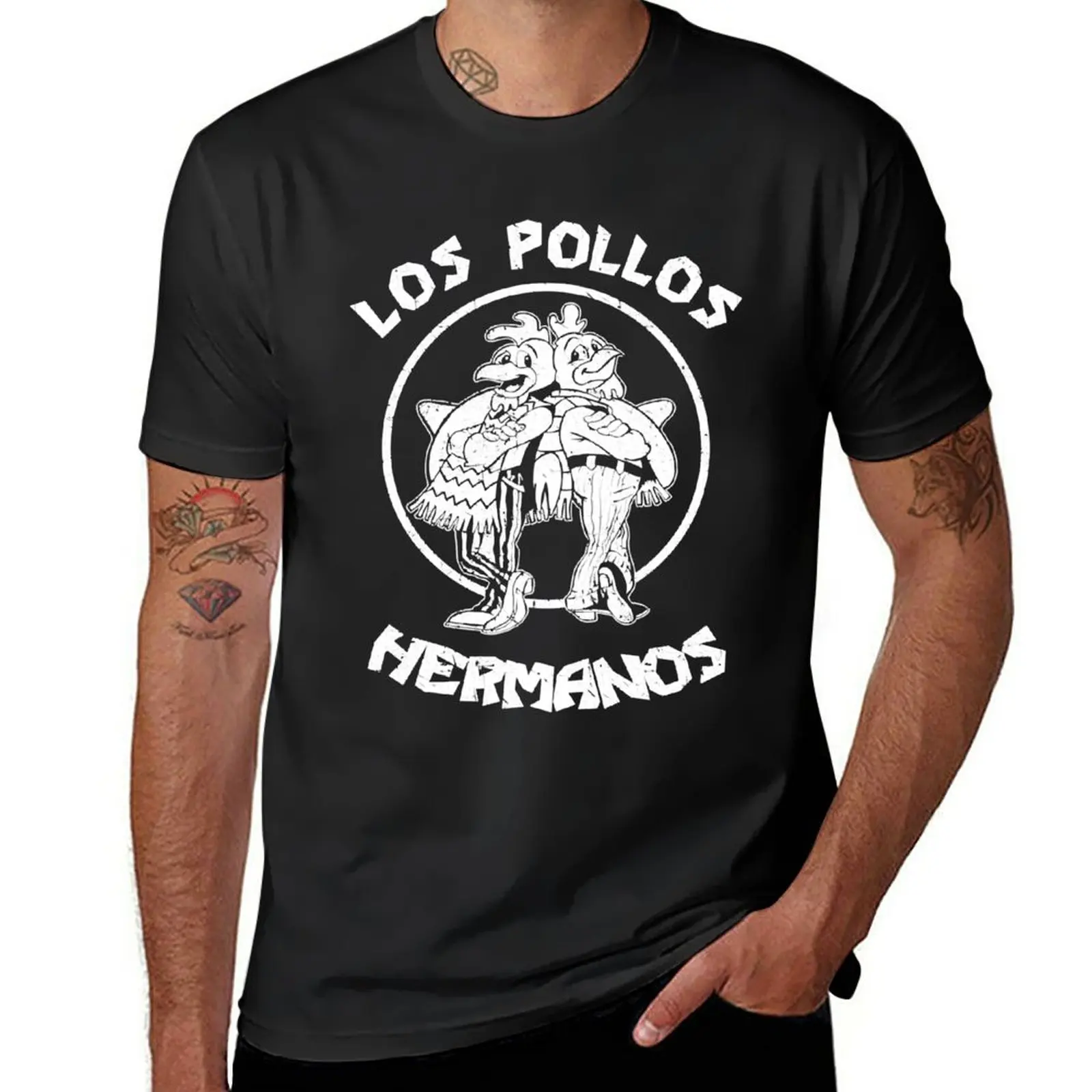 New Los Pollos Hermanos - Black and White - Distressed T-Shirt vintage t shirt korean fashion men t shirt
New Los Pollos Hermanos - Black and White - Distressed T-Shirt vintage t shirt korean fashion men t shirt