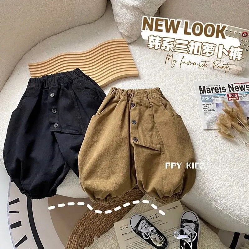 

Boys' casual pants spring and autumn new children's radish pants children's Korean autumn lantern pants, baby long pants