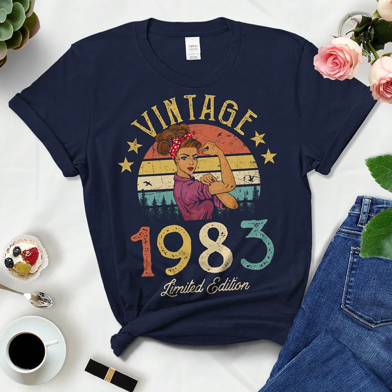 Vintage Retro 1983 Limited Edition Summer Fashion Outfits Women T Shirts 40th 40 Years Old Birthday Party Ladies Clothes Tshirt
Vintage Retro 1983 Limited Edition Summer Fashion Outfits Women T Shirts 40th 40 Years Old Birthday Party Ladies Clothes Tshirt