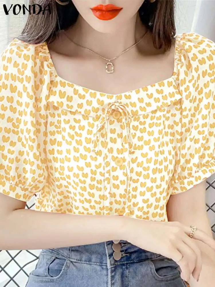 VONDA Casual Loose Square Neck Blouse Summer Printed Tops Women Bohemian Short Puff Sleeve Shirts 2023 Femininas Summer Tops
VONDA Casual Loose Square Neck Blouse Summer Printed Tops Women Bohemian Short Puff Sleeve Shirts 2023 Femininas Summer Tops