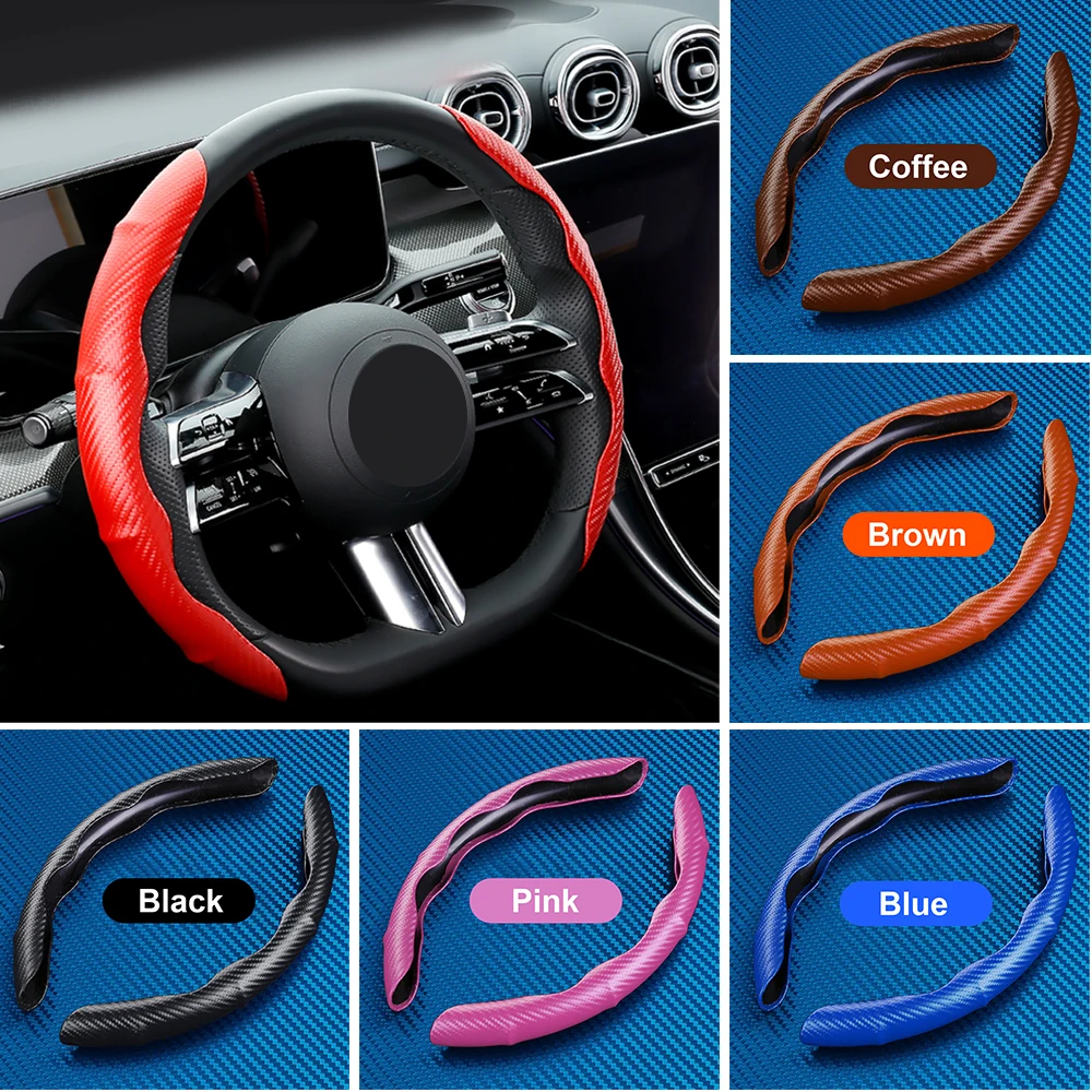 1Pair Carbon Fiber Look Car Steering Wheel Cover For Tesla Non-Slip 38CM Universal Auto Interior Decoration Accessories
1Pair Carbon Fiber Look Car Steering Wheel Cover For Tesla Non-Slip 38CM Universal Auto Interior Decoration Accessories