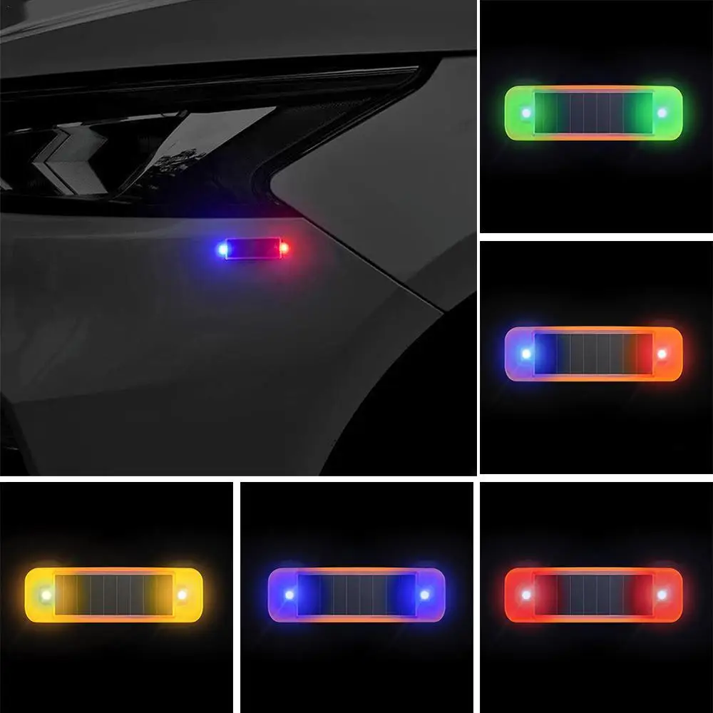 

1pc Car Solar Flash Warning Anti-theft Light Prevent Rear-end Collision At Night Motorcycle Bicycle LED Tail Flashing Light Safe