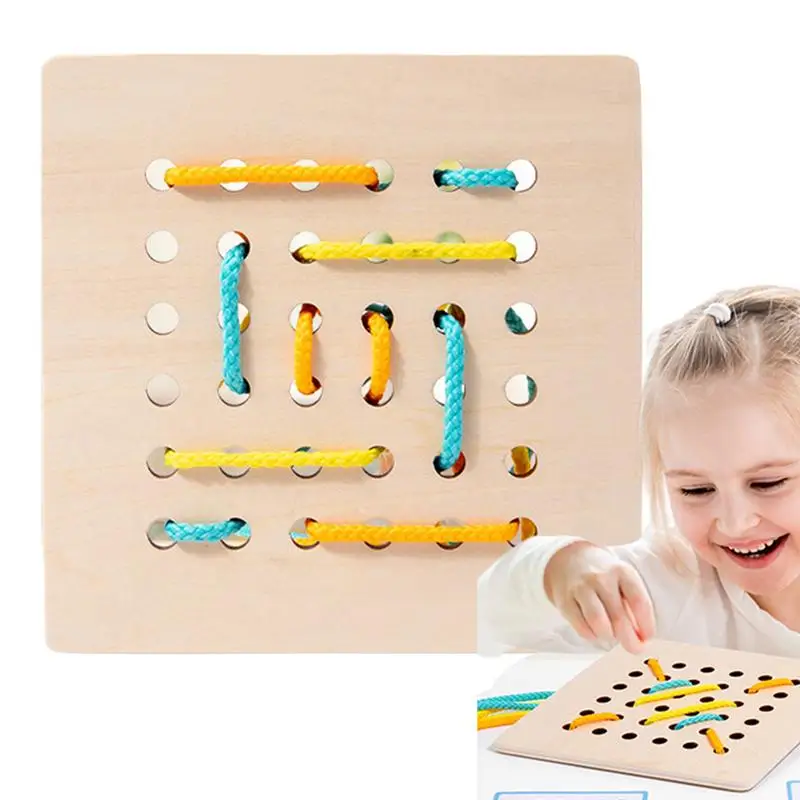 

Wooden Lacing Threading Toys Montessori Educational Activity Puzzles Montessori Early Development Fine Motor Skills Educational