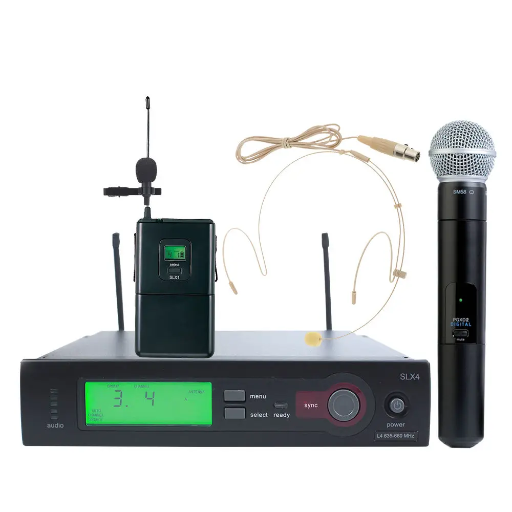 

SLX4 BETA 58a SLX24 SLX4 SM 58 wireless saxophone karaoke microphone live microphone lavalier wireless UHF Microphone Mic System