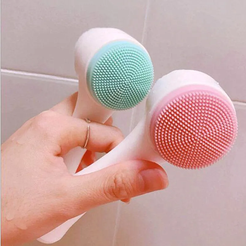 

Double-Sided Silicone Facial Cleanser Brush, Manual Blackhead Removal Brush Facial Cleansing Massage Wash Product