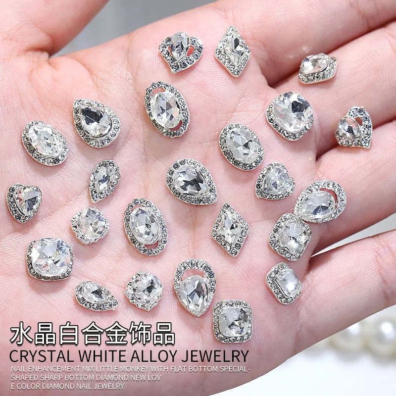 10pcs/lot 2023 New Transparent Silver White Nail Alloy Big Diamond Jewelry Shaped Crystal Square Heart Nail Accessories Diamond
10pcs/lot 2023 New Transparent Silver White Nail Alloy Big Diamond Jewelry Shaped Crystal Square Heart Nail Accessories Diamond