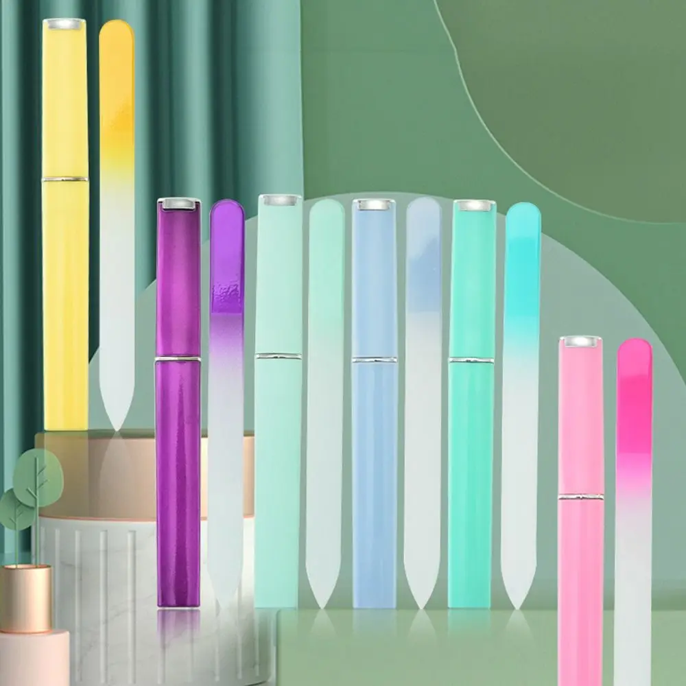 

1Pc Colored Crystal Glass Nail File Polished Manicure Tools Sandblasted Glass Nail File Set Available On Both Sides