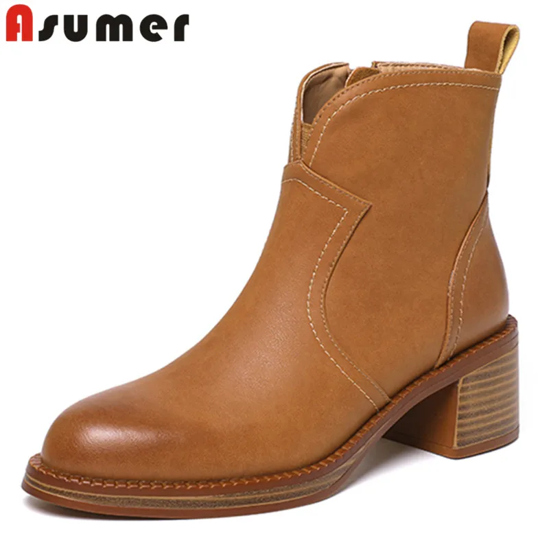 ASUMER 2024 New Autumn Winter Genuine Leather Women Boots Ladies Platform Ankle Western Boots Thick High Heels Shoes
ASUMER 2024 New Autumn Winter Genuine Leather Women Boots Ladies Platform Ankle Western Boots Thick High Heels Shoes