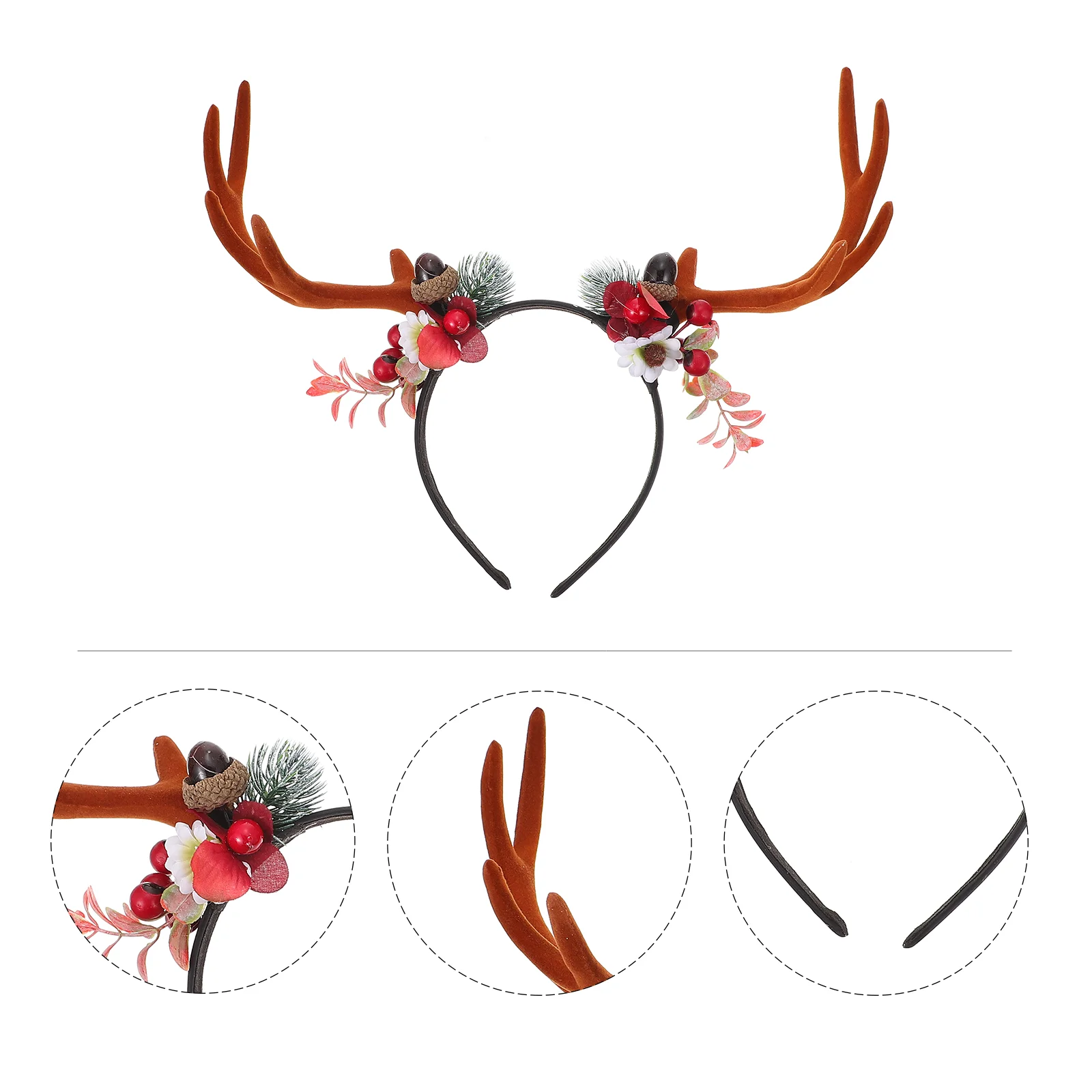 

Elk Headband Kid Hair Bands Performance Prop Lovely Xmas Headdress Fabric Party Decor Child Tie