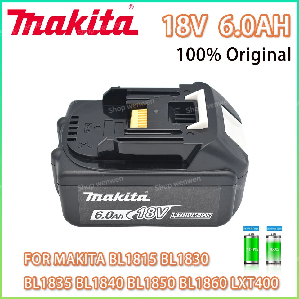 18V 6.0Ah Makita Original With LED lithium ion replacement LXT BL1860B BL1860 BL1850 Makita rechargeable power tool battery 6AH
18V 6.0Ah Makita Original With LED lithium ion replacement LXT BL1860B BL1860 BL1850 Makita rechargeable power tool battery 6AH
