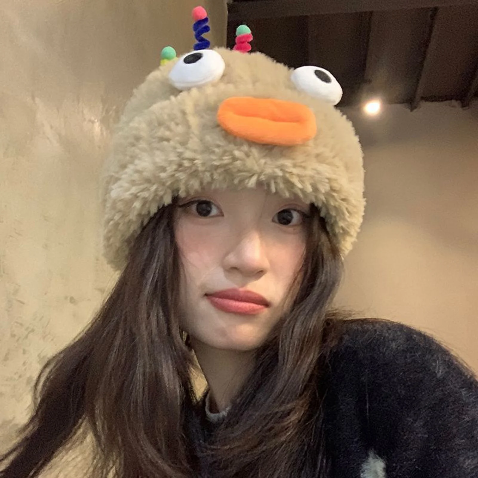 Funny Monster-Shape Plush Hat Windproof Warming Knitting Beanie For Shopping
Funny Monster-Shape Plush Hat Windproof Warming Knitting Beanie For Shopping