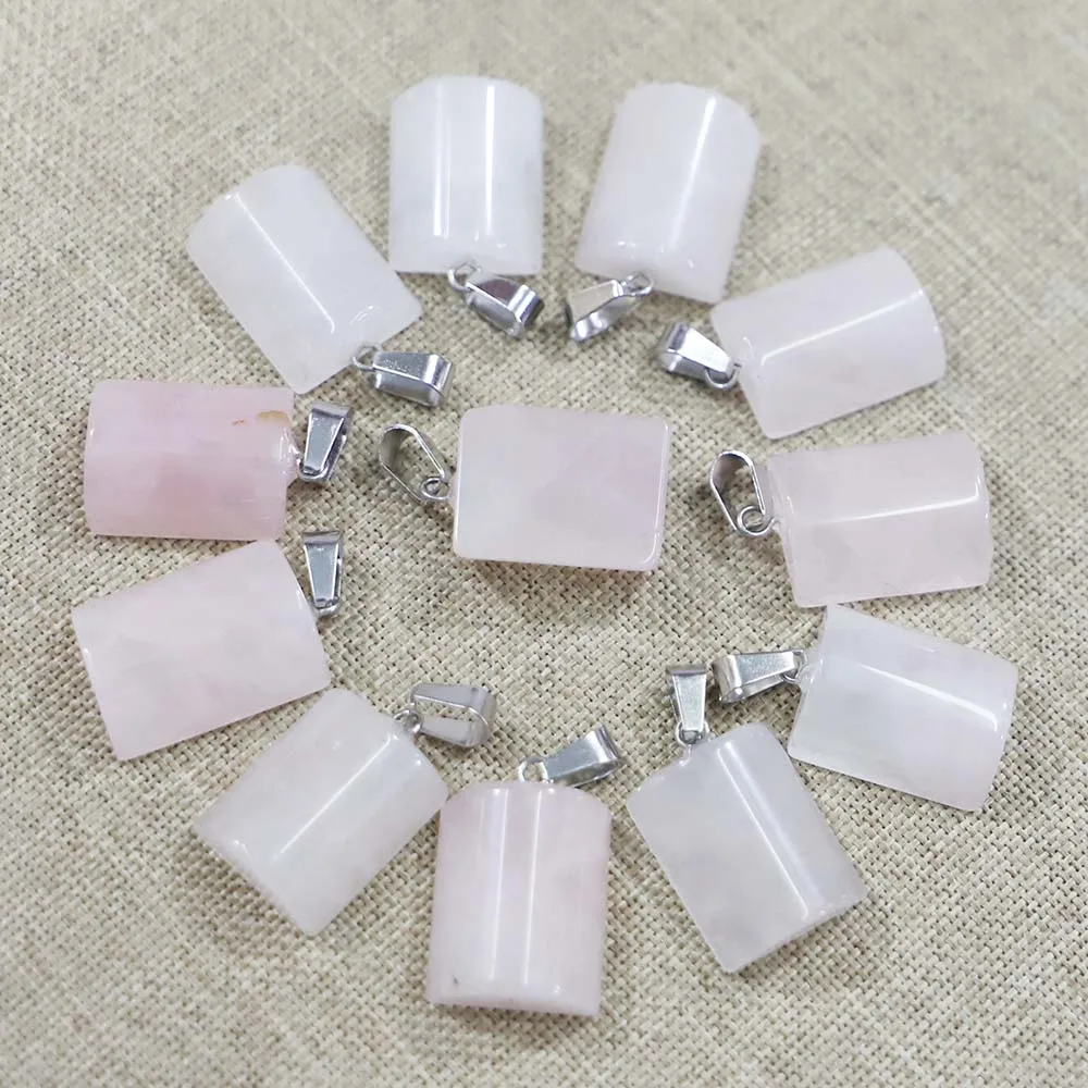 Natural Stone Rose Quartz Semi Cylindrical Necklaces Pendants Precious Crystal Charms Jewelry Making Accessories Wholesale 30Pcs
Natural Stone Rose Quartz Semi Cylindrical Necklaces Pendants Precious Crystal Charms Jewelry Making Accessories Wholesale 30Pcs