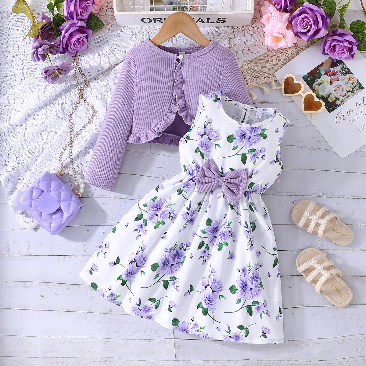 2024 New Clothing Set Girls Long Sleeve Ruffles Purple T-shirt Print Floral Dress 2 Pcs Sets Casual Girls Clothes Set 8-12T 
2024 New Clothing Set Girls Long Sleeve Ruffles Purple T-shirt Print Floral Dress 2 Pcs Sets Casual Girls Clothes Set 8-12T