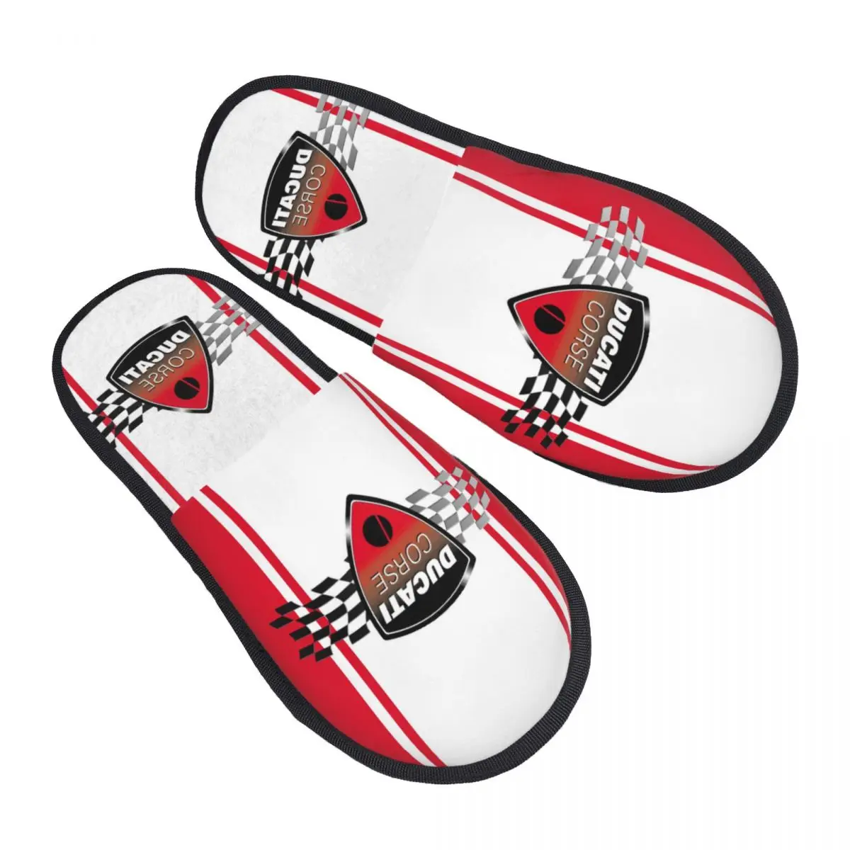 

Тапочки Ducatis с логотипом для дома, женские удобные тапочки из пены с эффектом памяти, мотоциклетные гоночные тапочки, обувь для спальни