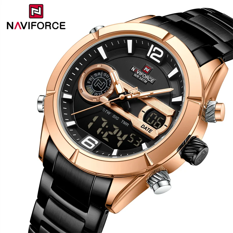 

NAVIFORCE Fashion Luxury Brand Watch For Men Waterproof Military Sports Chronograph Quartz Digital Wristwatch Relogio Masculino