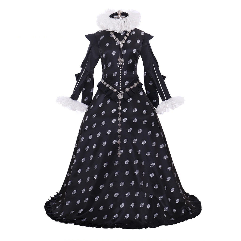 

Custom Made Queen Elizateth Tudor Renaissance Dress Gown Medieval Tudor Elizabeth Black Ruffle Dress Custom Made