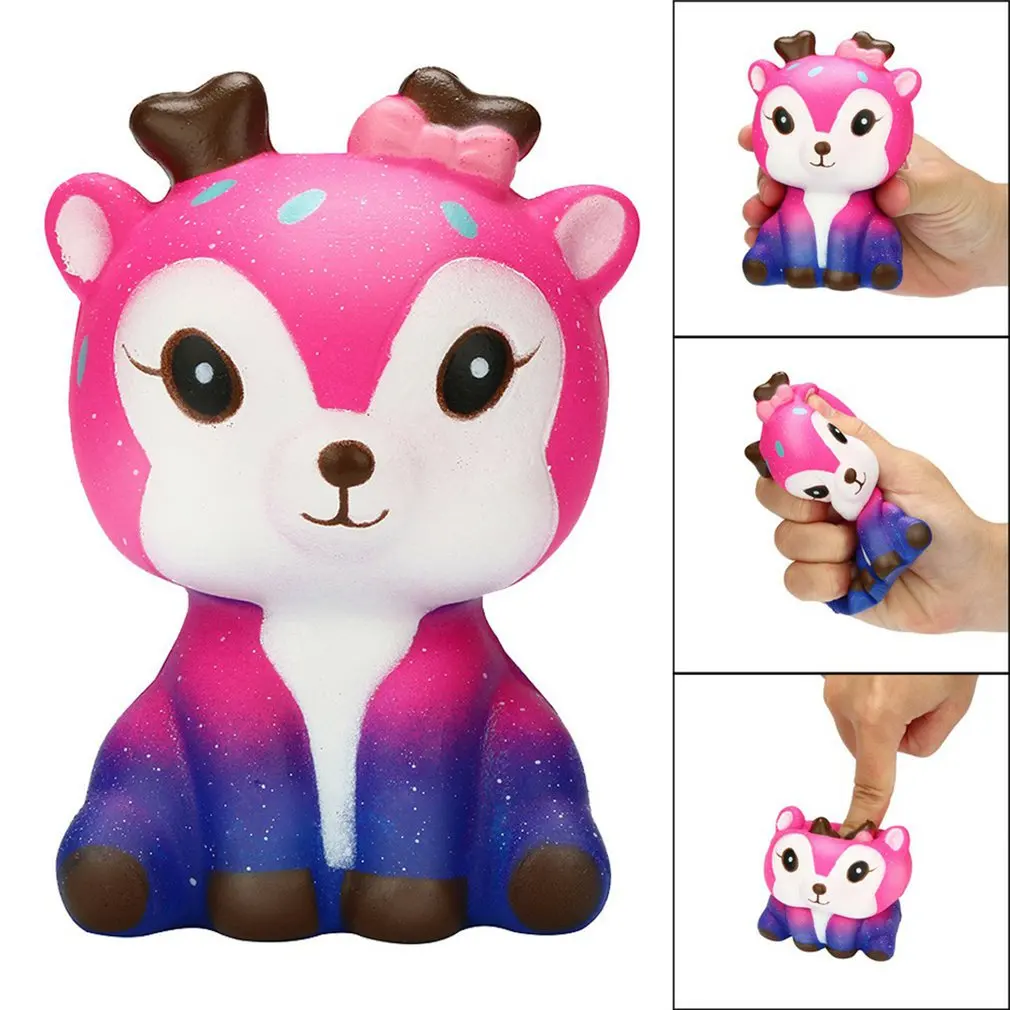 

Squishy Toy Cute Cartoon Galaxy Deer Soft PVC Squishy Slow Rebound Stress Reliever Toy Decompression Toy
