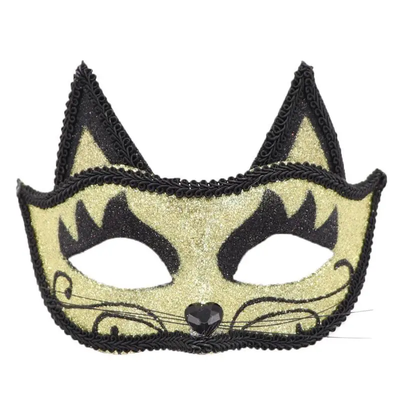 

Cute Cat Women Half Face Masquerade Masks Glitter Animal Cosplay Party Halloween Carnival Easter Performance Photo Props Toys