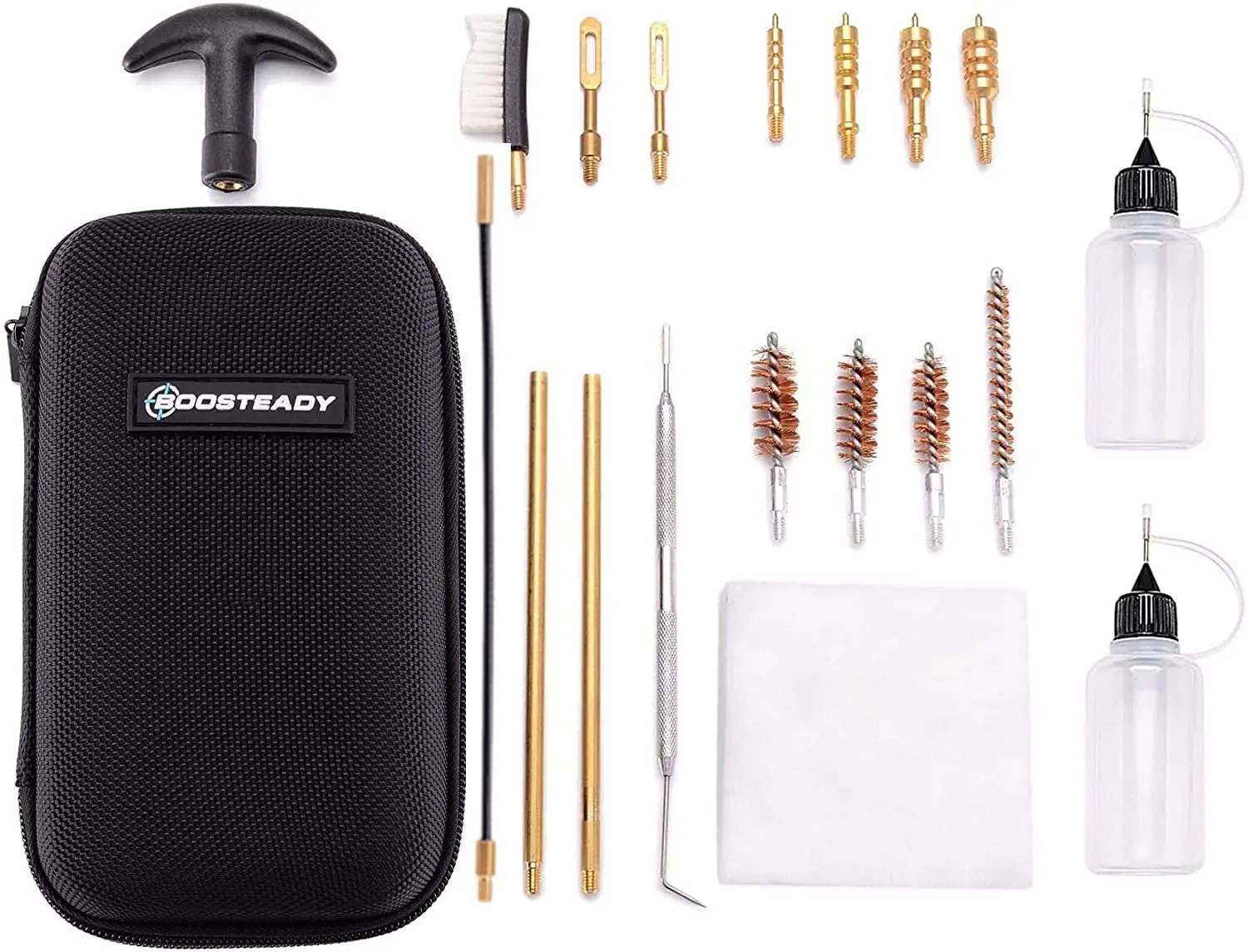 Universal Handgun Cleaning Kit .22 .357 .38 9mm .45 Caliber Pistol Cleaning Kit Bronze Bore Brush and Brass Jag Adapter Tool
Universal Handgun Cleaning Kit .22 .357 .38 9mm .45 Caliber Pistol Cleaning Kit Bronze Bore Brush and Brass Jag Adapter Tool
