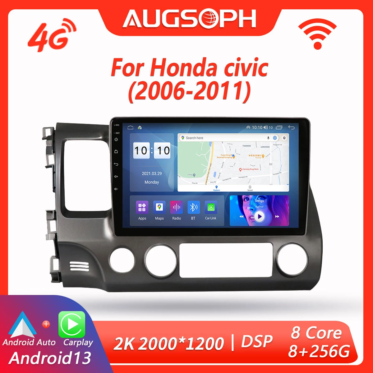 Android 13 Car Radio for Honda Civic 2006-2011, 2K Multimedia Player with 4G Car Carplay & 2Din GPS Navigation.
Android 13 Car Radio for Honda Civic 2006-2011, 2K Multimedia Player with 4G Car Carplay & 2Din GPS Navigation.