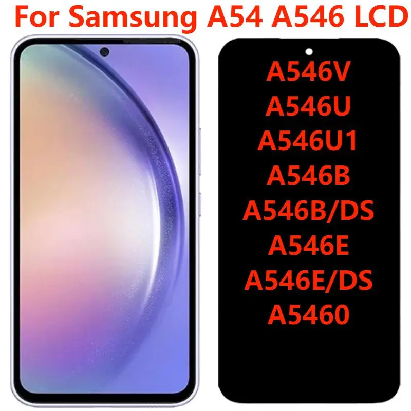 Для Samsung A54 5G, ЖК-дисплей с рамкой AMOLED 6,4 дюйма SM-A546B A546, ЖК-дисплей с сенсорным экраном, дигитайзер в сборе, запасные части для ремонта
Для Samsung A54 5G, ЖК-дисплей с рамкой AMOLED 6,4 дюйма SM-A546B A546, ЖК-дисплей с сенсорным экраном, дигитайзер в сборе, запасные части для ремонта