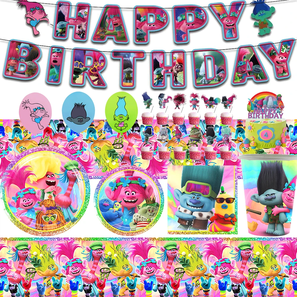 TROLLS Magic Hair Elf Theme Birthday Party Decoration Supplies Disposable Cutlery Balloon backdrop Poster Baby Shower Kids Gift
TROLLS Magic Hair Elf Theme Birthday Party Decoration Supplies Disposable Cutlery Balloon backdrop Poster Baby Shower Kids Gift