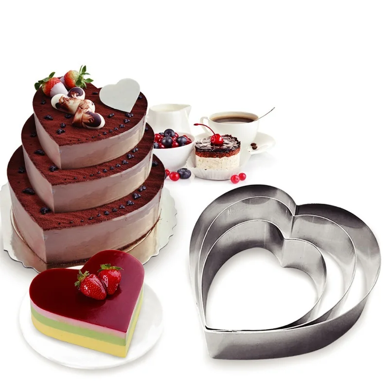 3 Piece Stainless Steel Mousse Ring Set Love Shape Cake Mould Baking Tool Valentine Wedding DIY Multilayer Cake Making Tool
3 Piece Stainless Steel Mousse Ring Set Love Shape Cake Mould Baking Tool Valentine Wedding DIY Multilayer Cake Making Tool