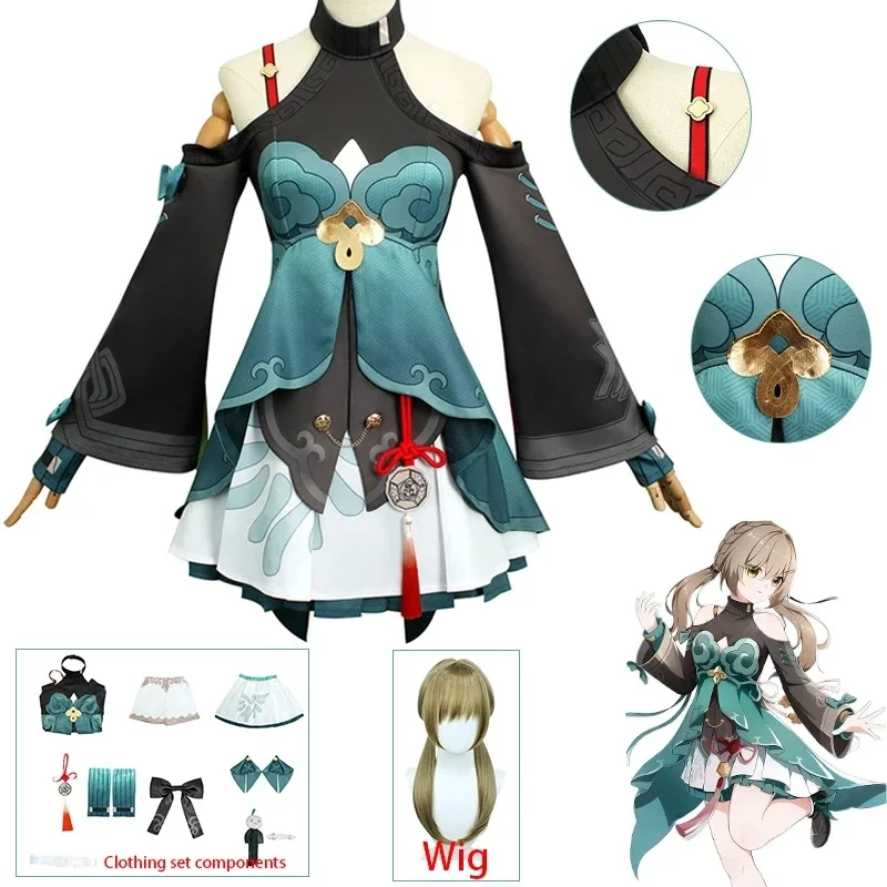 Game Honkai Star Rail Qingque Cosplay Costume Full Set with Accessories Qing Que Heat Resistant Synthetic Cosplay Costume Wig
Game Honkai Star Rail Qingque Cosplay Costume Full Set with Accessories Qing Que Heat Resistant Synthetic Cosplay Costume Wig