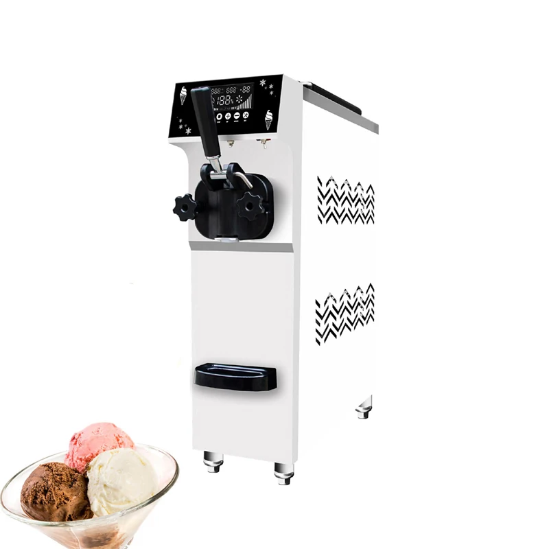 

Soft Ice Cream Machine, Commercial Fully Automatic Frozen Yogurt Machine, Stainless Steel Vertical Popsicle Machine