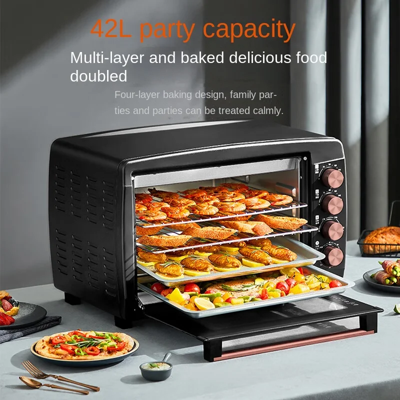 

Home Appliance 42L Electric Oven with Independent Temperature Control for Upper and Lower Baking, Easy To Operate Pizza Oven