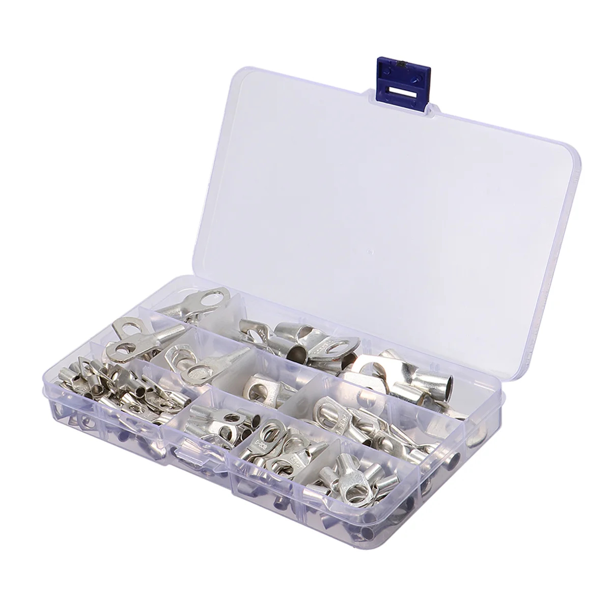 

120pcs Connector Heavy Duty Wire Lugs Cable Closed Ends Bare Copper Eyelets Tubular Ring Terminal Connectors (Silver)