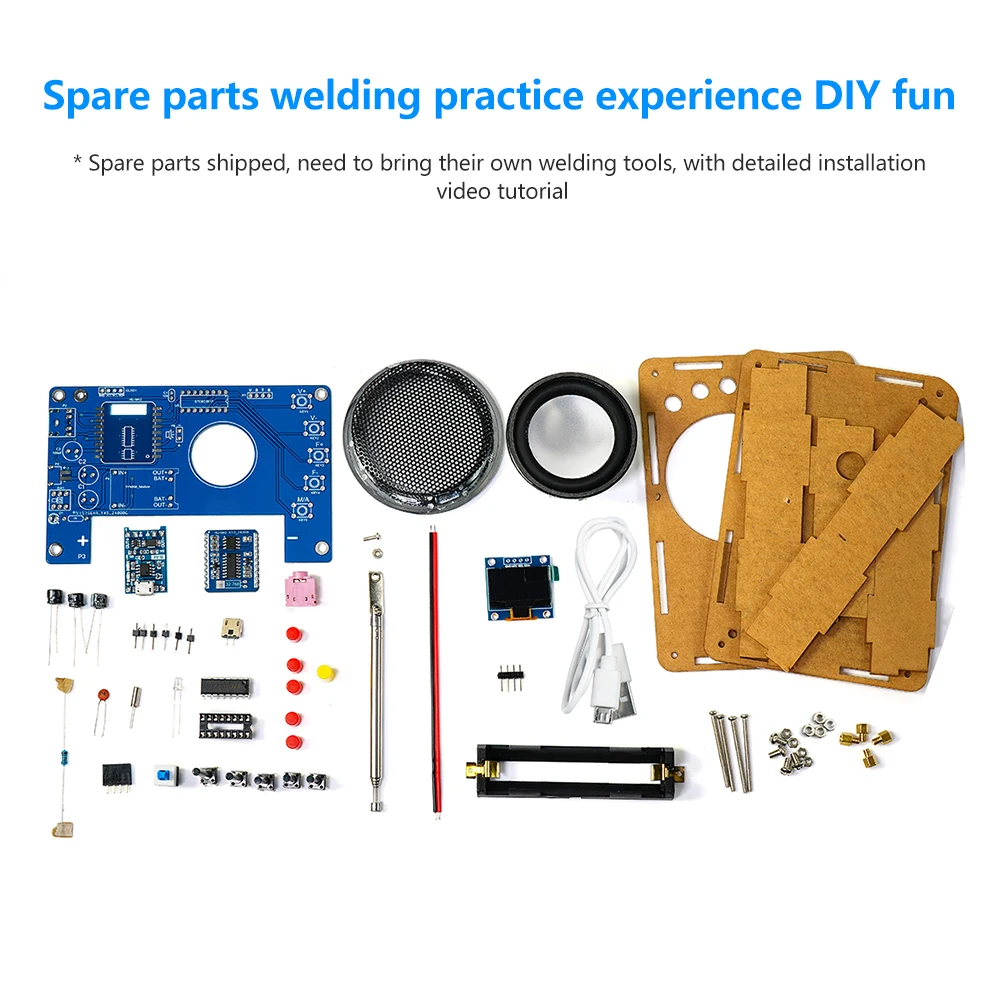 OLED Display Radio DIY Kit Rechargeable FM 87-108MHZ 18650 Lithium Battery Powered Circuit Board Soldering Electronic DIY Parts OLED Display Radio DIY Kit Rechargeable FM 87-108MHZ 18650 Lithium Battery Powered Circuit Board Soldering Electronic DIY Parts