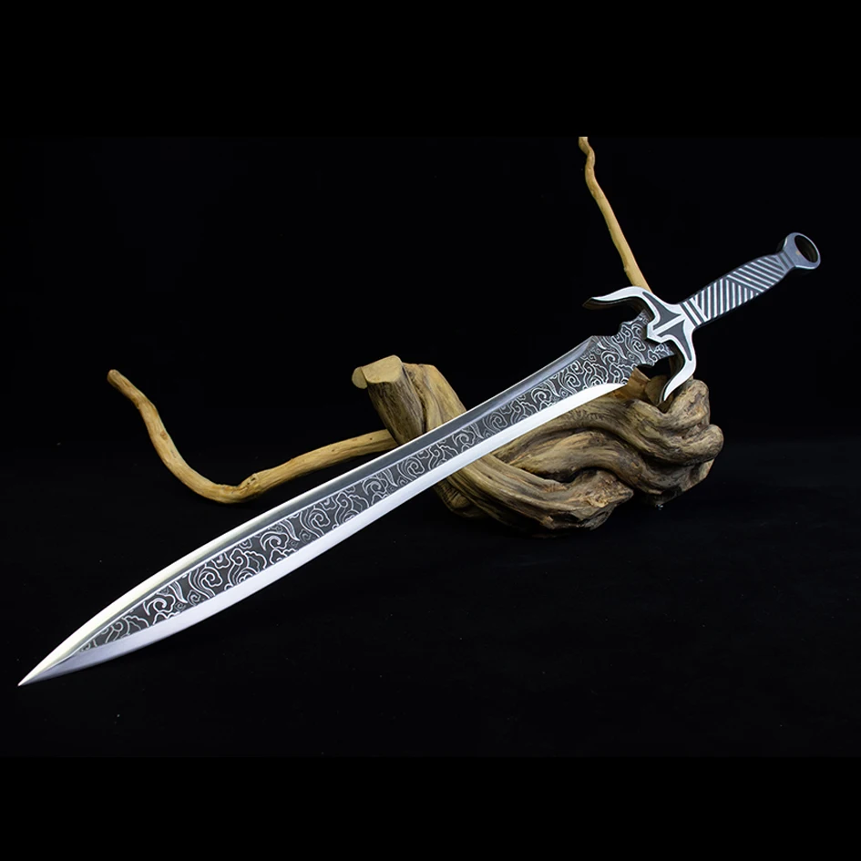 

85cm medieval stainless steel Real Sword Kung Fu White cloud one steel sword Martial arts Real steel sharp hand weapon katana